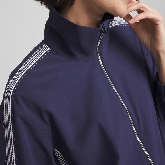 Chicos Full Zip Striped UPF Neema Jacket Size 20 Blue Lightweight Activewear - Picture 3 of 13